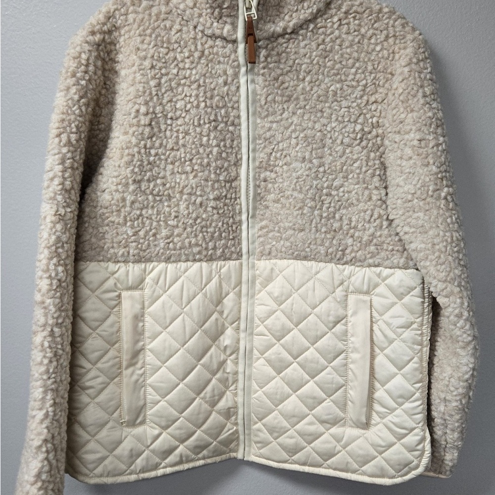 Tory Sport Cream and White Quilted Jacket Size XS